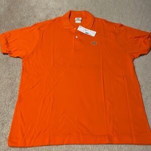 NWT Lacoste orange mens polo, XL